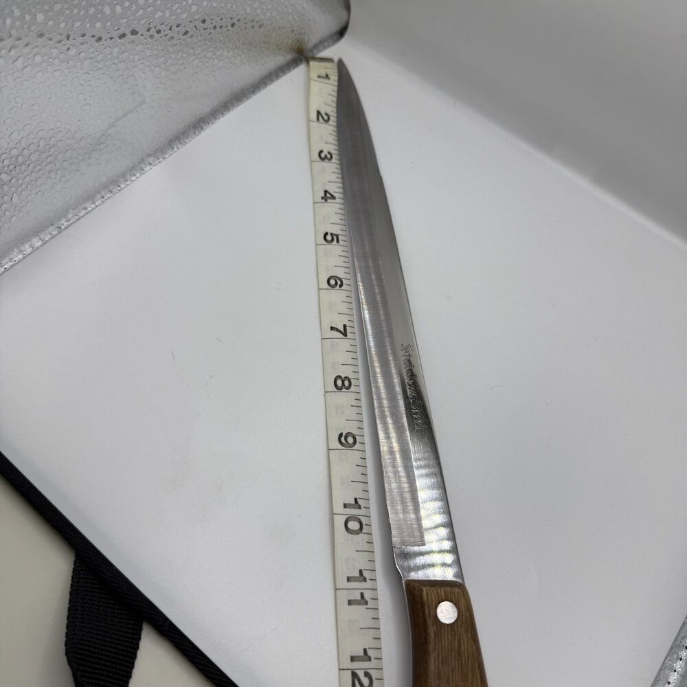 Interpur Wooden Handled Knife vintage Sashimi slicing 1970s - Picture 7 of 11